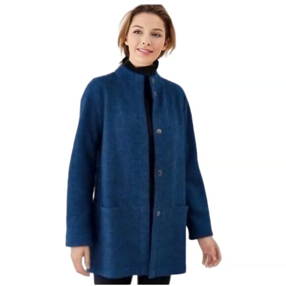 PureJill Wool Blend Button Blue Cardigan m - Picture 9 of 9